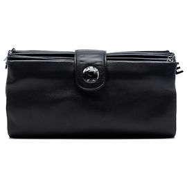 Clutch Emblema Globo in Pelle di Agnello Nera Chanel