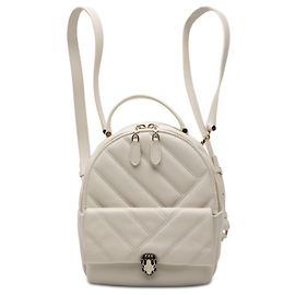 Bulgari Mochila Cabochon Serpenti Forever de cuero acolchado blanco Bvlgari