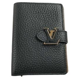 Louis Vuitton Bi-Fold Geldbörse aus schwarzem Taurillon-Leder