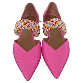 Autre Marque Scarpe basse Malone Souliers in pelle fucsia con dettaglio intrecciato arcobaleno