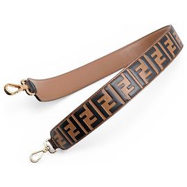 FENDI 8AV077 BANDOULIERE ANSE STRAP YOU BROWN LEATHER 90CM STRAP FOR BAG