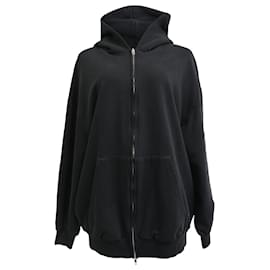  Balenciaga Zip-Up Hoodie in Black Cotton