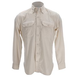 Camicia spazzolata tinta in capo Tom Ford in cotone bianco