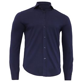 Camicia con bottoni Brunello Cucinelli in cotone blu navy