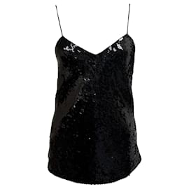 Iro Erna Pailletten-Camisole-Top aus schwarzem Polyester
