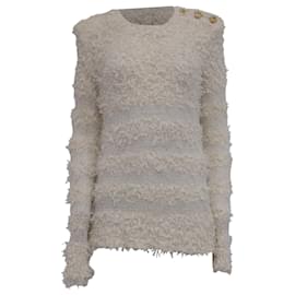 Balmain Strickpullover aus weißer Baumwolle