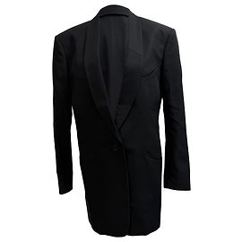 Maison Martin Margiela Einreiher-Blazer mit Taschen aus schwarzer Baumwolle Maison Margiela