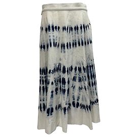 Gonna midi in cotone bianco con stampa tie-dye Weekend Max Mara