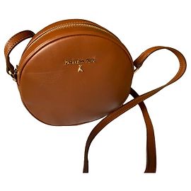 Brown leather round crossbody bag Patrizia Pepe