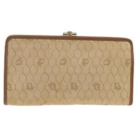 Clutch vintage em canvas com padrão de colmeia Christian Dior