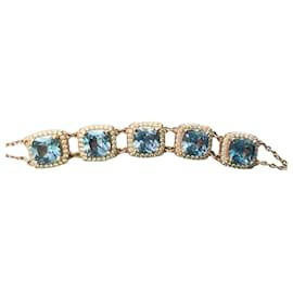 Griffe Rouge Armband Blaue Steine und Diamanten Vergoldet - Autre Marque