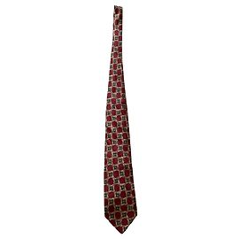 Cravatta Christian Dior Monsieur in seta bordeaux con fantasia geometrica