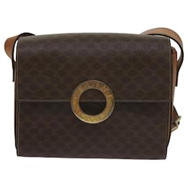 Céline Celine Vintage Macadam Circle Logo Canvas and Leather