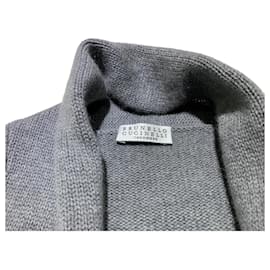 Grauer Cashmere-Cardigan - Brunello Cucinelli