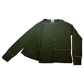 Autre Marque Grüner Cardigan mit Pailletten