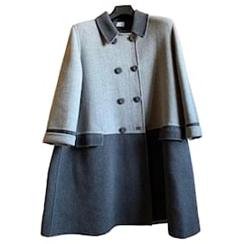 Abrigo bicolor de lana y cachemira gris - Autre Marque
