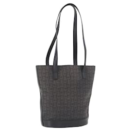 Céline CELINE C Macadam Canvas Tote Bag Schwarz Silber Auth 174445