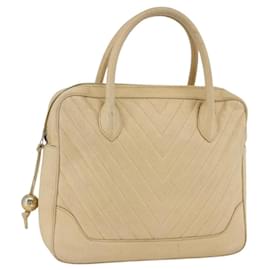 CHANEL Borsa a Mano in Pelle Caviar Crema Oro CC Auth 174548