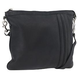Borsa a Spalla in Pelle Nera e Argento GUCCI 233329 Auth ep13736
