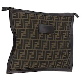 FENDI Zucca Canvas Tasche Braun Schwarz Auth BSZ377 - Fendi