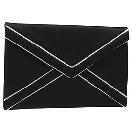 SAINT LAURENT Clutch in Raso Nero Oro Auth BSZ059