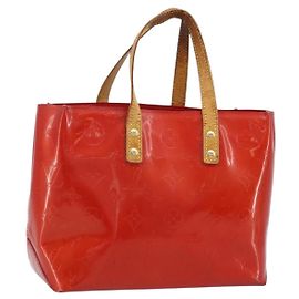 LOUIS VUITTON Monogram Vernis Reade PM Borsa a Mano Rossa M91088 LV Auth ka3053