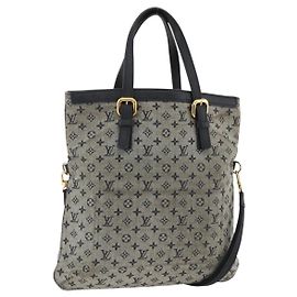LOUIS VUITTON Monogram Mini Franoise Tote Bag 2way Blau M92208 LV Auth ep13818