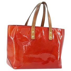 LOUIS VUITTON Monogram Vernis Reade PM Borsa a Mano Rossa M91088 LV Auth mr2154