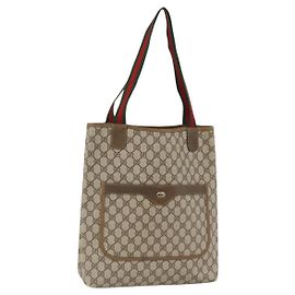 Borsa tote in PVC beige GG Supreme Web Sherry Line di GUCCI 39 02 003 Auth ep13723