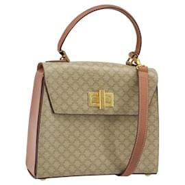 Céline Borsa a mano in tela Macadam CELINE PVC 2 in 1 Beige Oro Auth BSZ537A