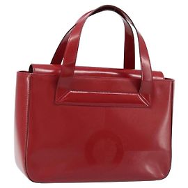 Céline Borsa a mano CELINE in pelle rossa e oro Auth ka3202