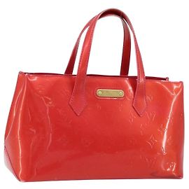 LOUIS VUITTON Bolsa Wilshire Boulevard Monogram Vernis Rose Pop M93643 Auth 170093