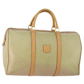 Céline Borsa Boston in tela Macadam CELINE PVC Beige Oro Auth 170952