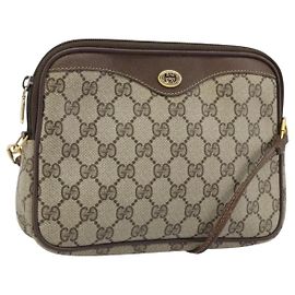 Gucci Borsa a Spalla GG Supreme PVC Beige Oro 97 02 068 Auth ka3083