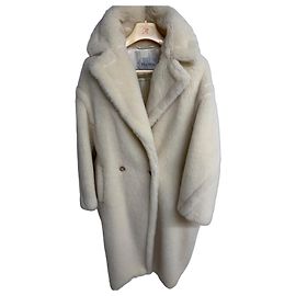 Max Mara Abrigo Icon Teddy Bear en Alpaca y Lana - Blanco