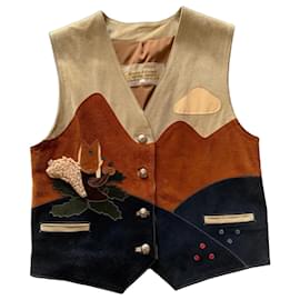 Weste aus Wildleder mit Fuchs-Applikation - Autre Marque