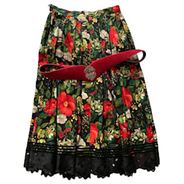 Vestido largo de flores con cinturón - Autre Marque