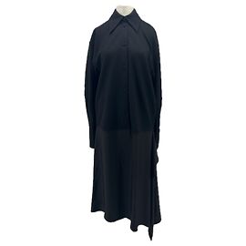Jil Sander Langes schwarzes Kleid aus Wolle