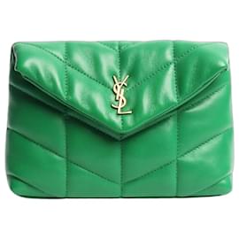 Clutch acolchado Loulou verde - Saint Laurent