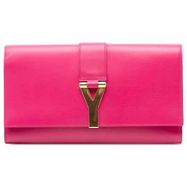 Pochette Chyc Ligne en cuir rose Saint Laurent