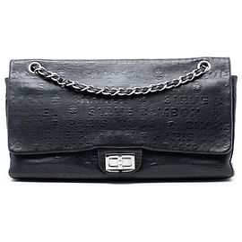Chanel Maxi Nero in Pelle Embossata 31 Rue Cambon Riedizione 2.55 Doppio Faldone