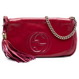 Gucci Rosa Medio Patente Soho Catena Flap Crossbody