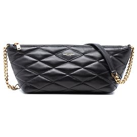 Borsa a spalla Sade Mini in agnello trapuntato nero di Saint Laurent