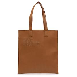 Borsa Rive Droite in pelle vegana marrone Saint Laurent