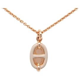 Collier Pendentif Maillon Mini en Or Rose Plaqué Hermès