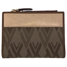 Portefeuille compact en toile et cuir Valentino - Valentino Garavani
