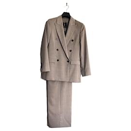 Traje de pantalón Massimo Dutti de lana beige