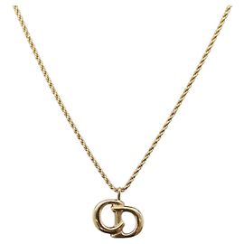 Collana Christian Dior metallo dorato Auth BA11499
