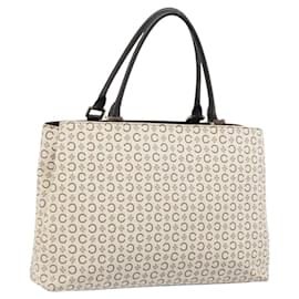 CELINE C Macadam Canvas Tote Bag Elfenbein Gold Auth ep13774 - Céline