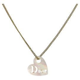 Collana Christian Dior metallo tono oro Auth BA11477